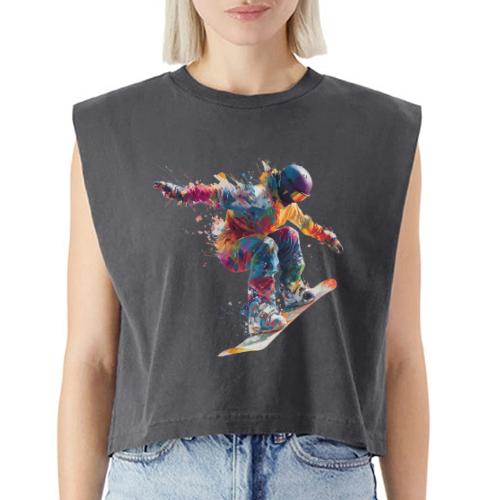 Snowboarding: Frozen Flight - Washed Women´s Muscle Tank Top