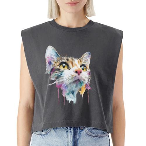 Chromatic Cat Splash - Washed Women´s Muscle Tank Top