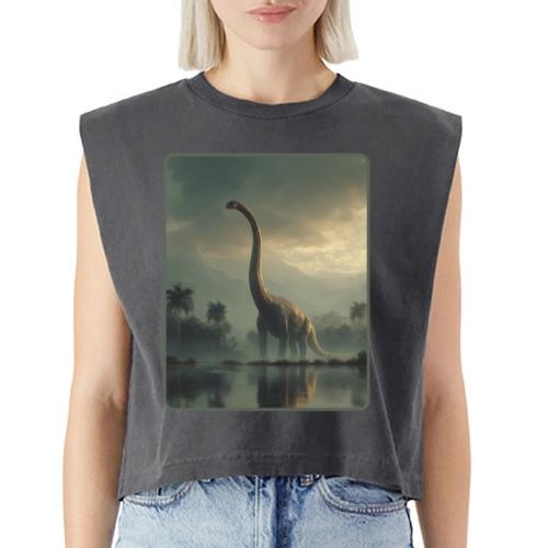 Brachiosaurus Misty Lake Design - Washed Women´s Muscle Tank Top