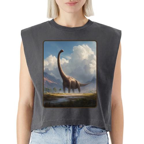 Brachiosaurus Valley Landscape Design - Washed Women´s Muscle Tank Top