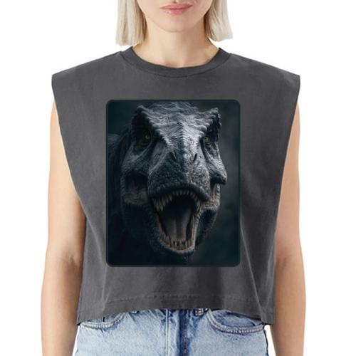 T Rex Cinematic Close-Up Design - Washed Women´s Muscle Tank Top