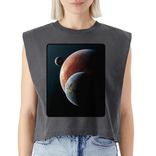 Three Planets Deep Space Design - Washed Women´s Muscle Tank Top