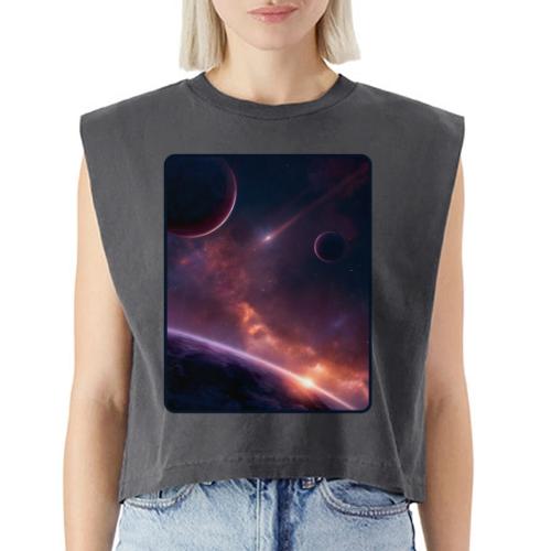 Cosmic Sunset Nebula Space Art - Washed Women´s Muscle Tank Top