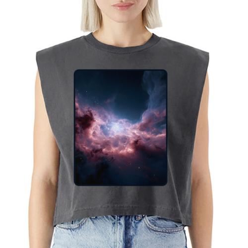 Radiant Cosmic Nebula Artwork - Washed Women´s Muscle Tank Top