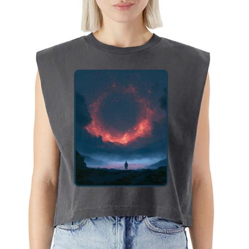 Supernova Reflection Space Scene - Washed Women´s Muscle Tank Top