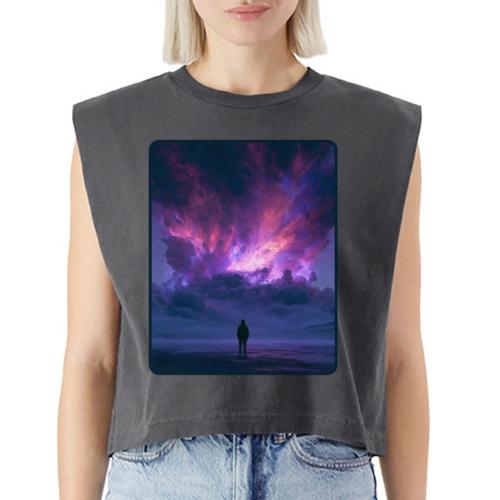 Cosmic Supernova Night Design - Washed Women´s Muscle Tank Top