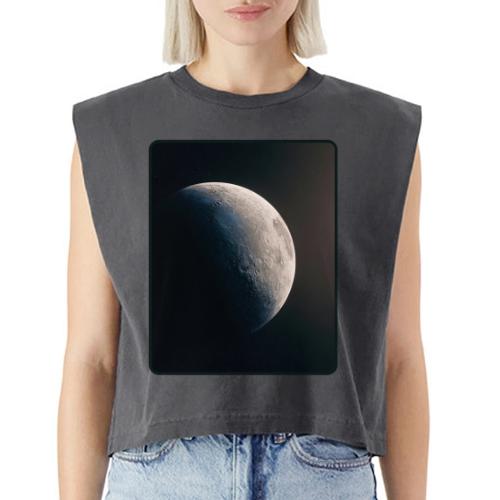 Crescent Moon Celestial Artwork - Washed Women´s Muscle Tank Top