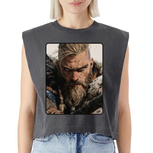 Fierce Viking Warrior Portrait - Washed Women´s Muscle Tank Top