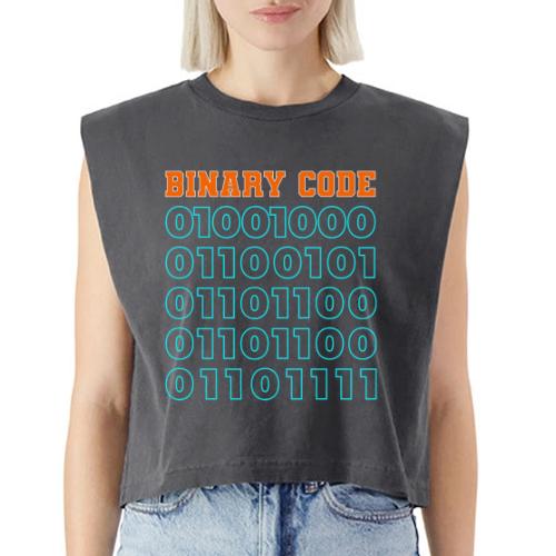 Say Hello in Binary code - Washed Women´s Muscle Tank Top