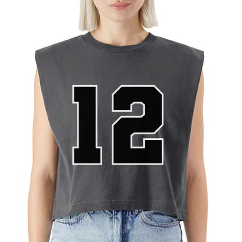 Varsity Number 12 Sports Design - Washed Women´s Muscle Tank Top