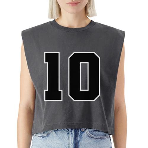 Varsity Number 10 Athletic Design - Washed Women´s Muscle Tank Top