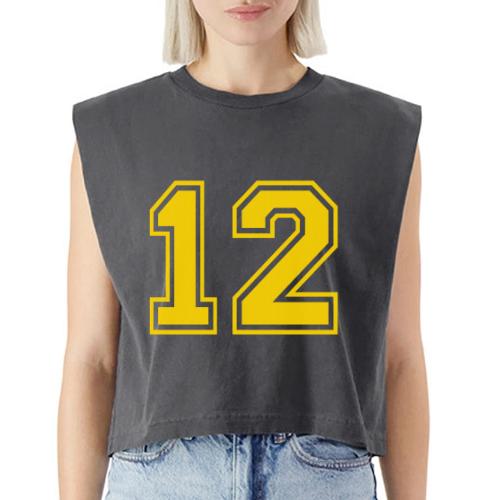 Number 12 in a classic athletic collegiate font - Washed Women´s Muscle Tank Top