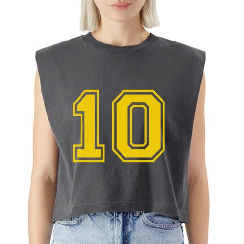 Number 10 in a classic athletic collegiate font - Washed Women´s Muscle Tank Top