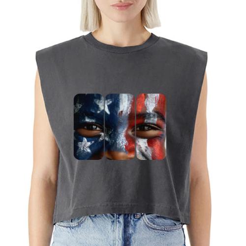 USA: Three Panels of Pride - Washed Women´s Muscle Tank Top