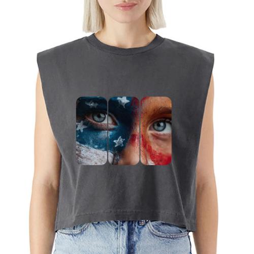 USA: Star-Spangled Glance - Washed Women´s Muscle Tank Top
