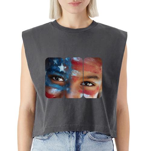 USA: Eyes of the Flag - Washed Women´s Muscle Tank Top