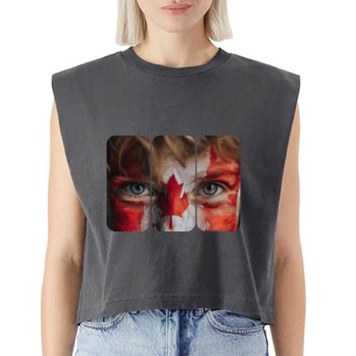 Canada: Maple Leaf Gaze - Washed Women´s Muscle Tank Top