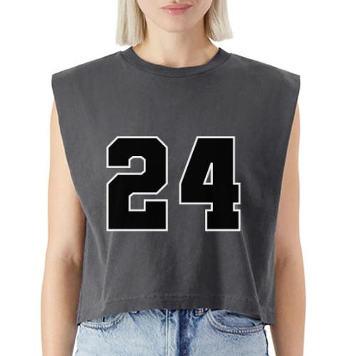 Varsity Number 24 College Font - Washed Women´s Muscle Tank Top