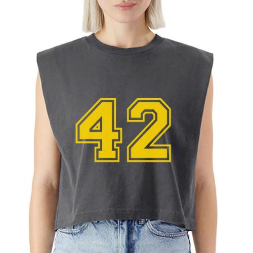 Number 42 in a classic athletic collegiate font - Washed Women´s Muscle Tank Top