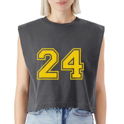 Number 24 in a classic athletic collegiate font - Washed Women´s Muscle Tank Top