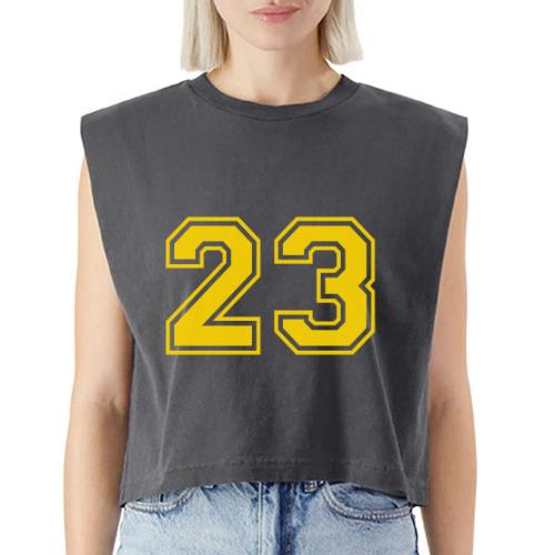 Number 23 in a classic athletic collegiate font - Washed Women´s Muscle Tank Top