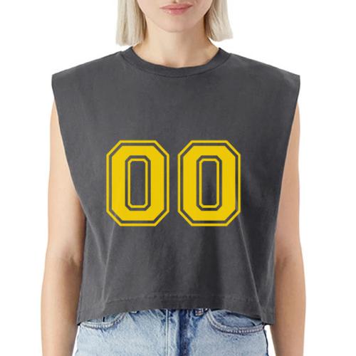 Number 00 in a classic athletic collegiate font - Washed Women´s Muscle Tank Top