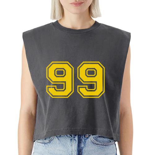 Number 99 in a classic athletic collegiate font - Washed Women´s Muscle Tank Top