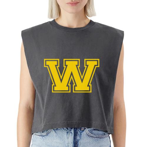 Letter W – Capital Athletic Alphabet Monogram - Washed Women´s Muscle Tank Top