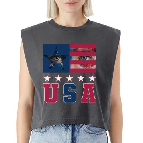 Stars and Vision USA - Washed Women´s Muscle Tank Top