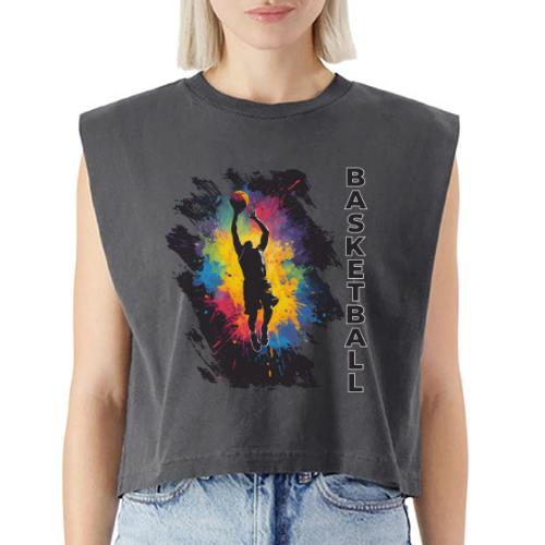 High Energy Basketball Paint Splatter Art - Washed Women´s Muscle Tank Top