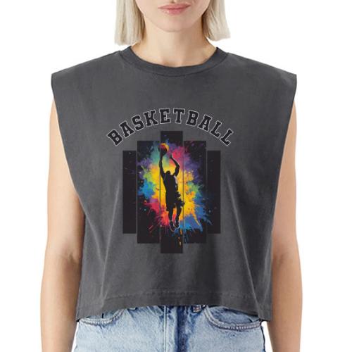 Basketball Slam Dunk Splash Design - Washed Women´s Muscle Tank Top