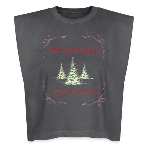 Beautiful Green Christmas Tree Graphic - Washed Women´s Muscle Tank Top