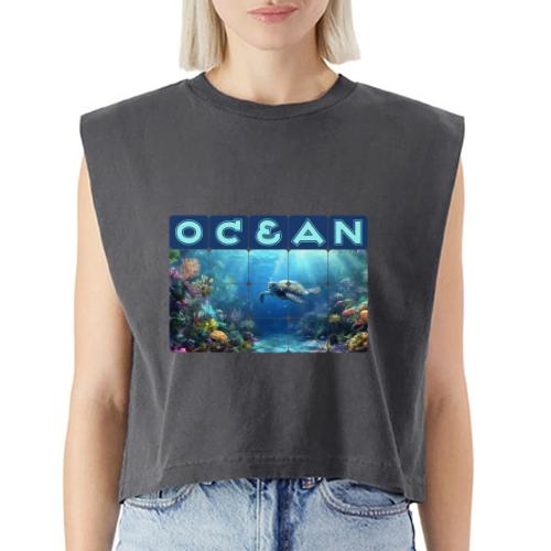 Ocean: Turtle Drift - Washed Women´s Muscle Tank Top