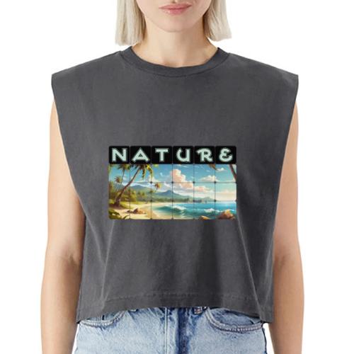 Nature: Sun-Kissed Shore - Washed Women´s Muscle Tank Top