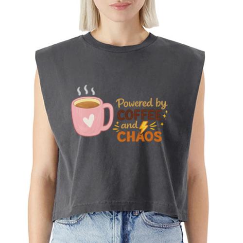 Powered by Coffee and Chaos - Washed Women´s Muscle Tank Top