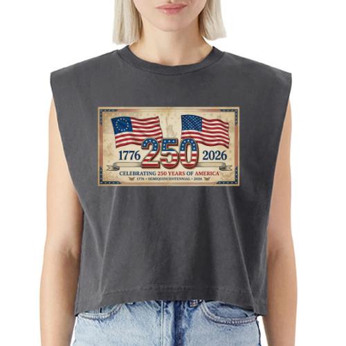 USA 250th Anniversary Flags Emblem - Washed Women´s Muscle Tank Top