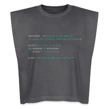 WHY I LOVE FISHING PYTHON CODE - Washed Women´s Muscle Tank Top - faded black - Front - Harper (174cm)