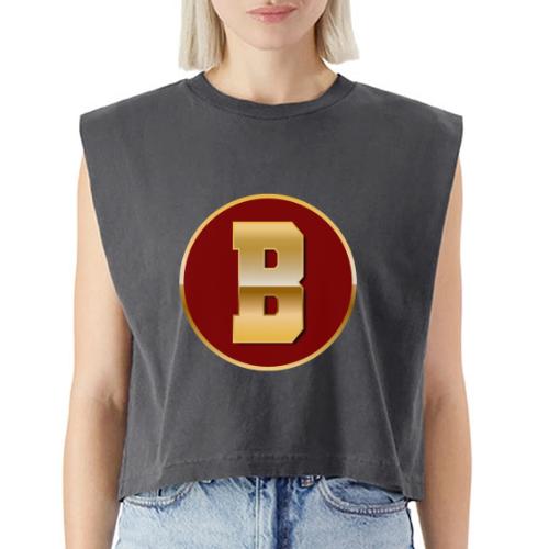 Letter B – Capital Varsity Alphabet Monogram - Washed Women´s Muscle Tank Top