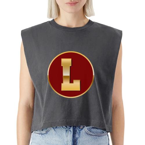 Letter L – Capital Varsity Alphabet Monogram - Washed Women´s Muscle Tank Top