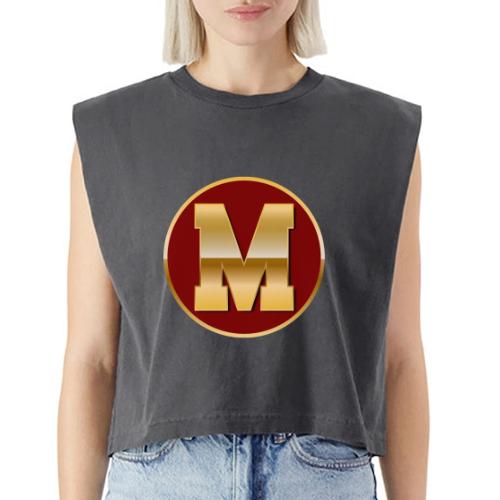 Letter M – Capital Varsity Alphabet Monogram - Washed Women´s Muscle Tank Top