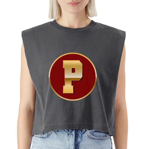 Letter P – Capital Varsity Alphabet Monogram - Washed Women´s Muscle Tank Top