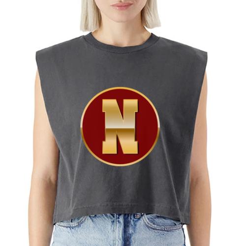Letter N – Capital Varsity Alphabet Monogram - Washed Women´s Muscle Tank Top