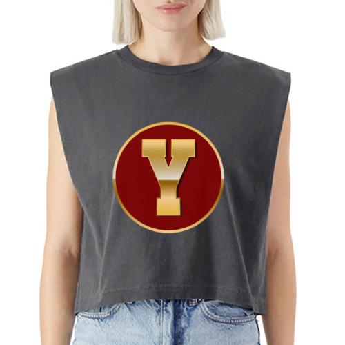 Letter Y – Capital Varsity Alphabet Monogram - Washed Women´s Muscle Tank Top