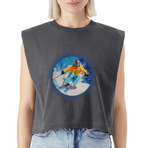 Born for Skiing - Washed Women´s Muscle Tank Top