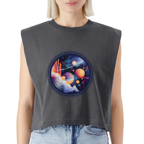 Floating Planetscape - Washed Women´s Muscle Tank Top