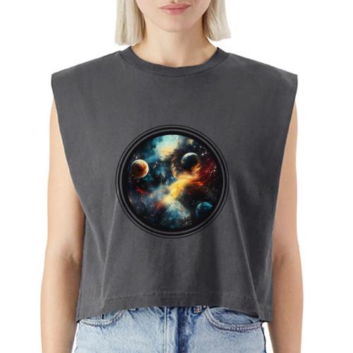 Painted Cosmos of Planets - Washed Women´s Muscle Tank Top