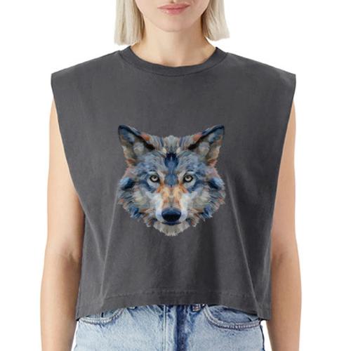 Wolf: Chromatic Wild Gaze - Washed Women´s Muscle Tank Top