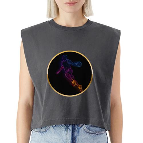 Basketball: Neon Jump Shot - Washed Women´s Muscle Tank Top