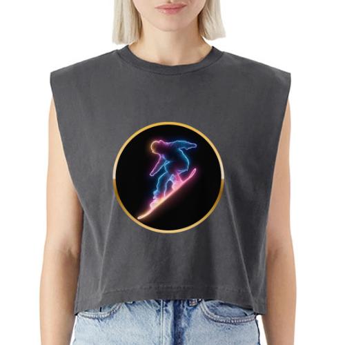 Snowboarding: Neon Snow Drift - Washed Women´s Muscle Tank Top