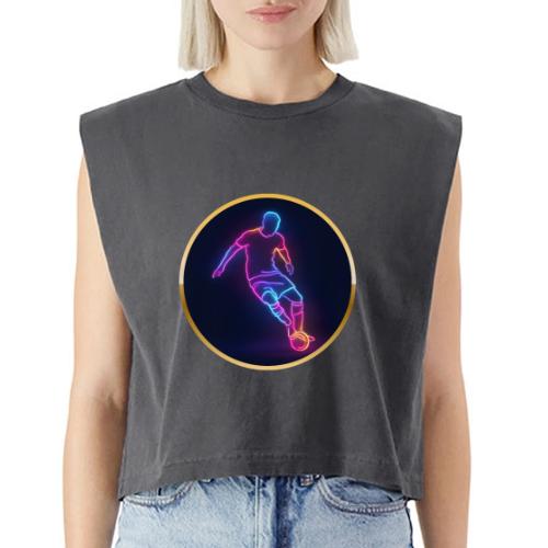 Soccer: Neon Golden Goal - Washed Women´s Muscle Tank Top